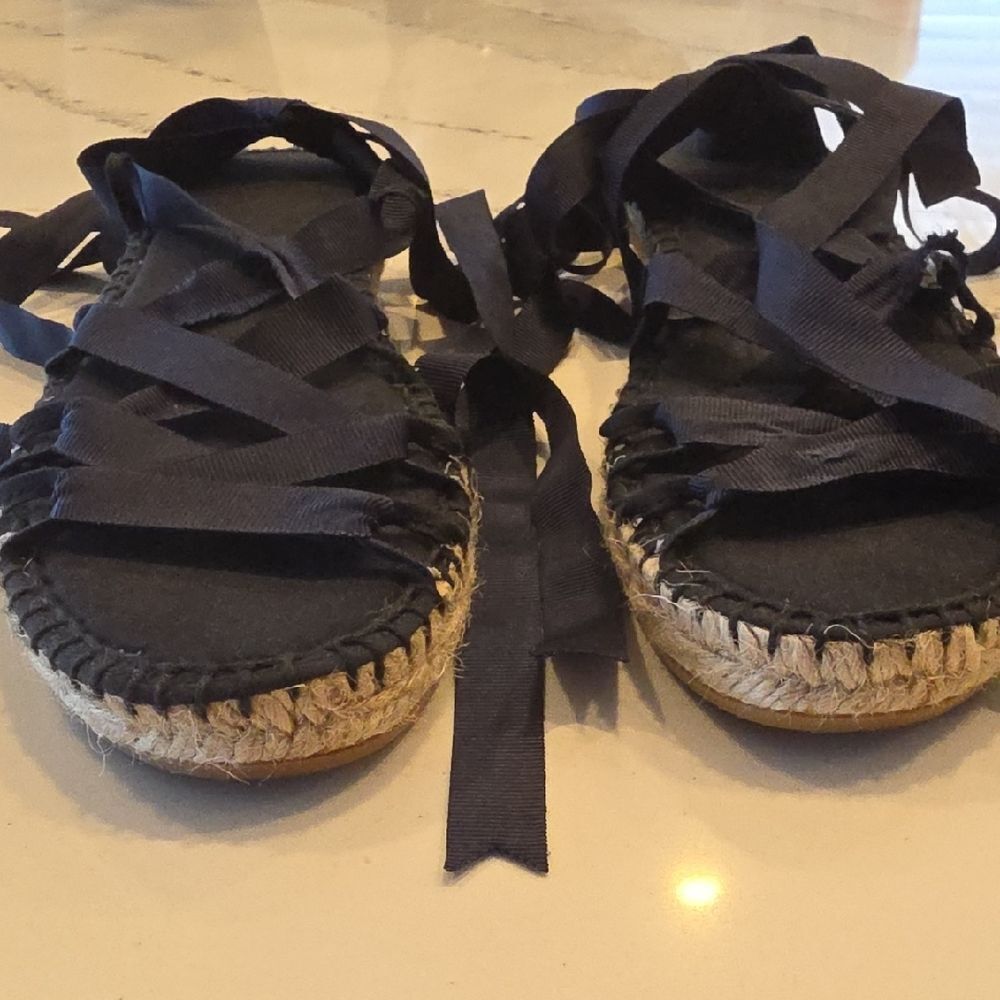 Espadrilles With Ribbons Navy - Picture 5 of 9